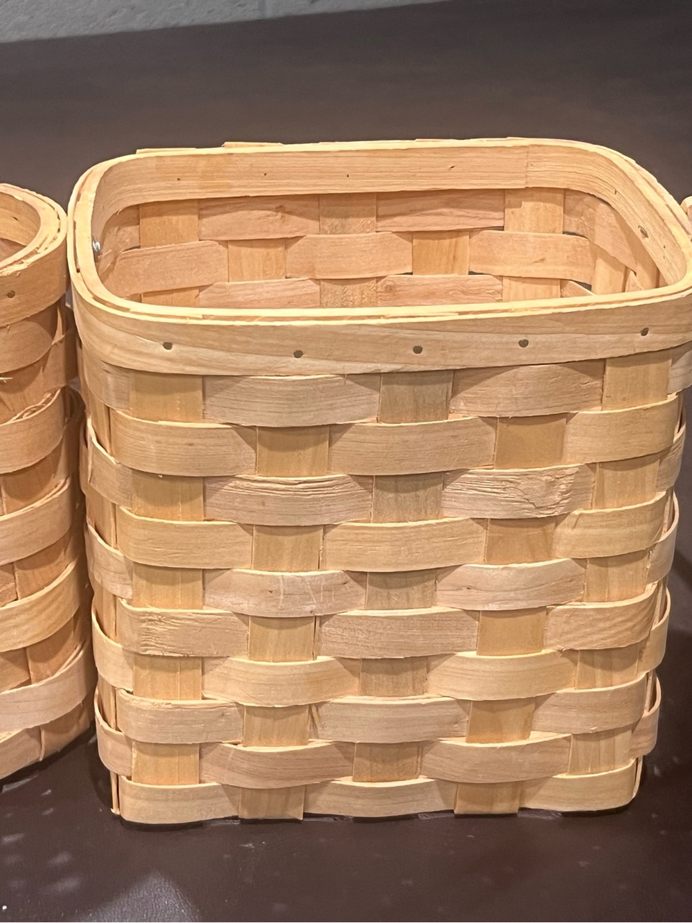 Natural Woven Basket Square Organizer - Natural
